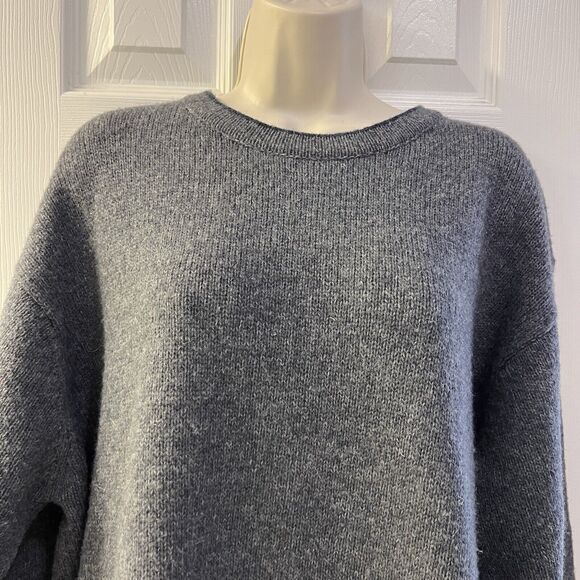 Vtg Woolrich Wool Sweater Mens XL Navy Heather Blue Long Sleeve Knit Pullover - Picture 2 of 9